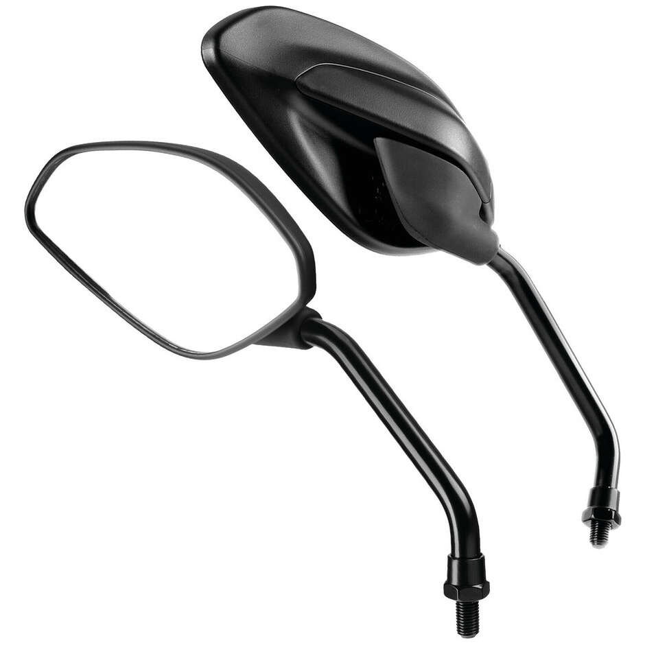 Pair of Lampa Dexter Black Motorcycle Rearview Mirrors