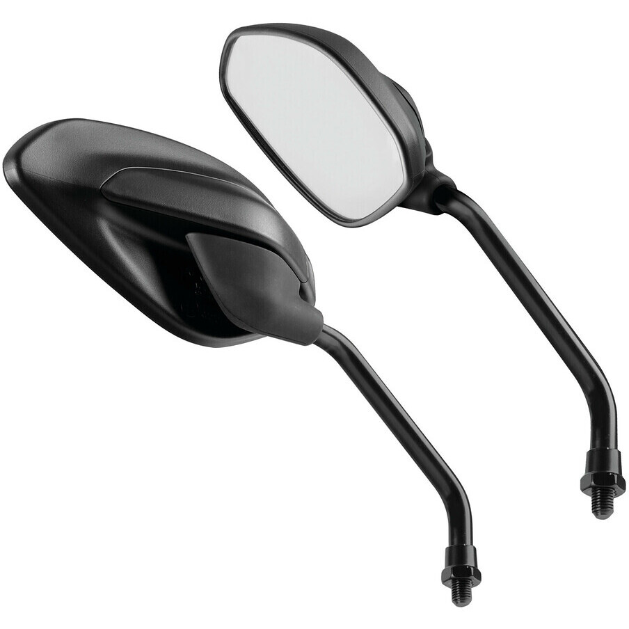 Pair of Lampa Dexter Black Motorcycle Rearview Mirrors