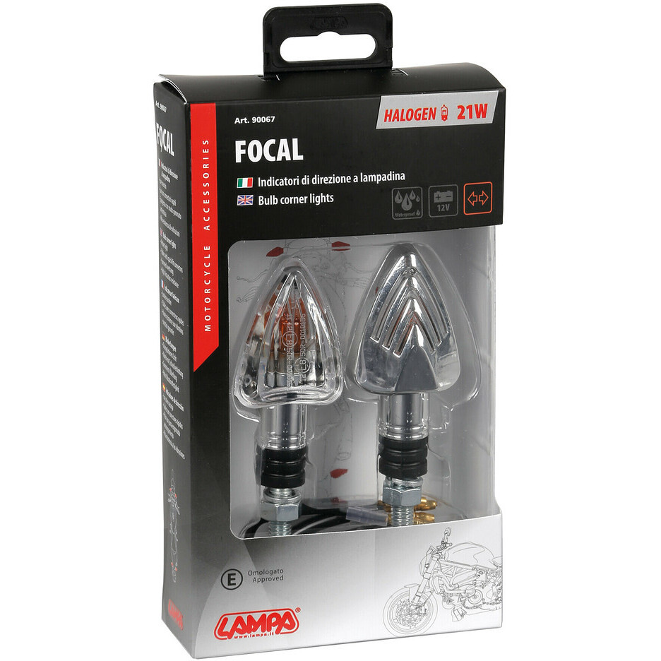 Pair of Lampa Focal 21W Chrome Motorcycle Arrows