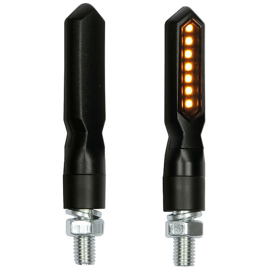 Pair of Sequential Led Indicators for Moto Lampa 90479 Pierce SQ 12v