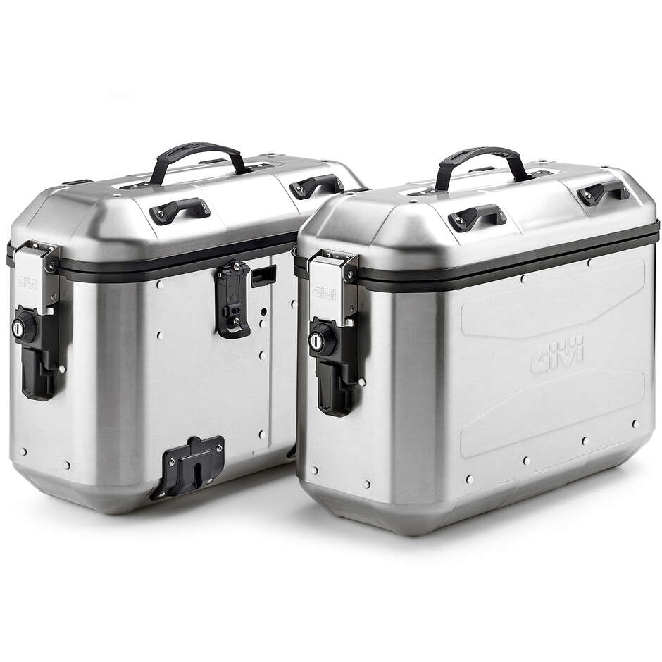Pair of Side Cases Givi DLMK36APACK2 TREKKER DOLOMITI Aluminum - Monokey