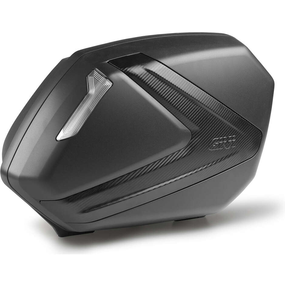 Pair of Side Cases Givi V37NNT Monokey Side 37 Lt. Black Cover Carbon Look Reflectors Fumè