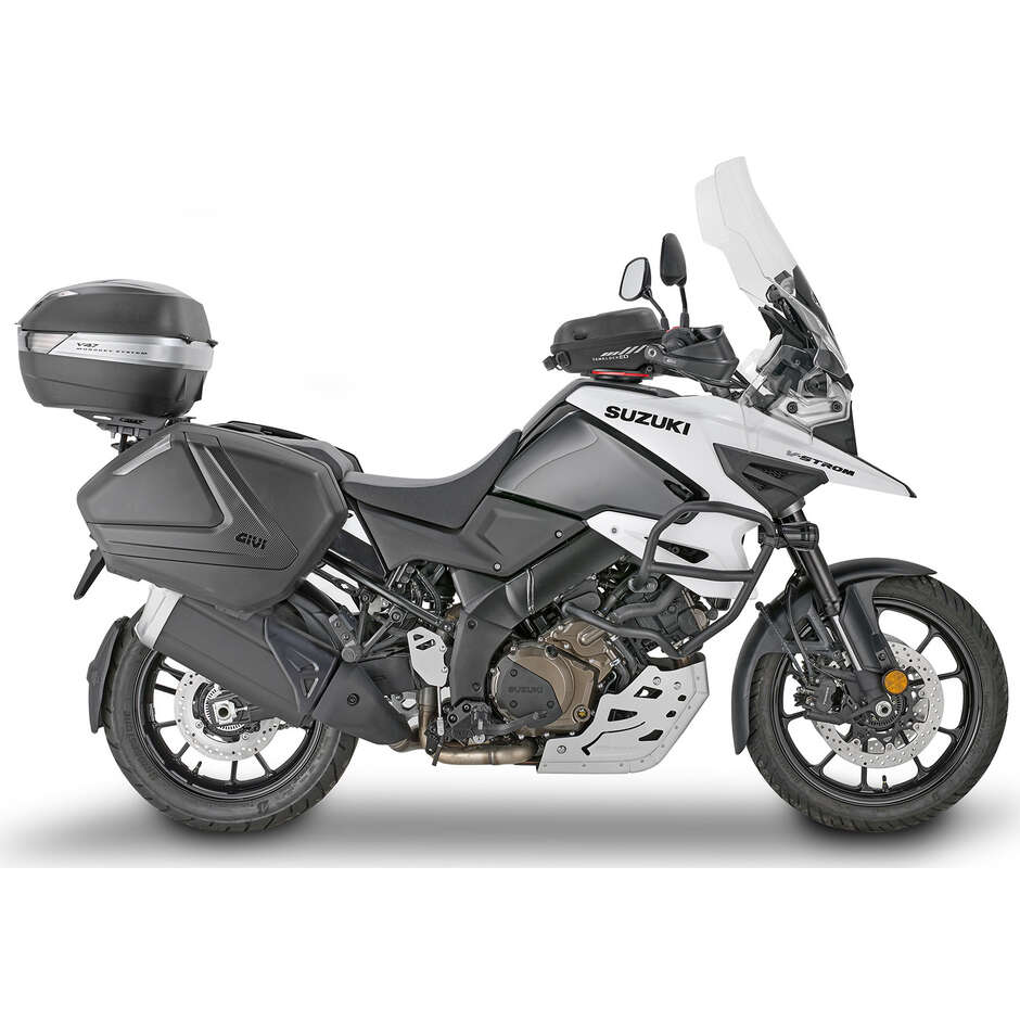 Pair of Side Cases Givi V37NNT Monokey Side 37 Lt. Black Cover Carbon Look Reflectors Fumè