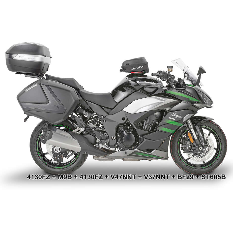 Pair of Side Cases Givi V37NNT Monokey Side 37 Lt. Black Cover Carbon Look Reflectors Fumè