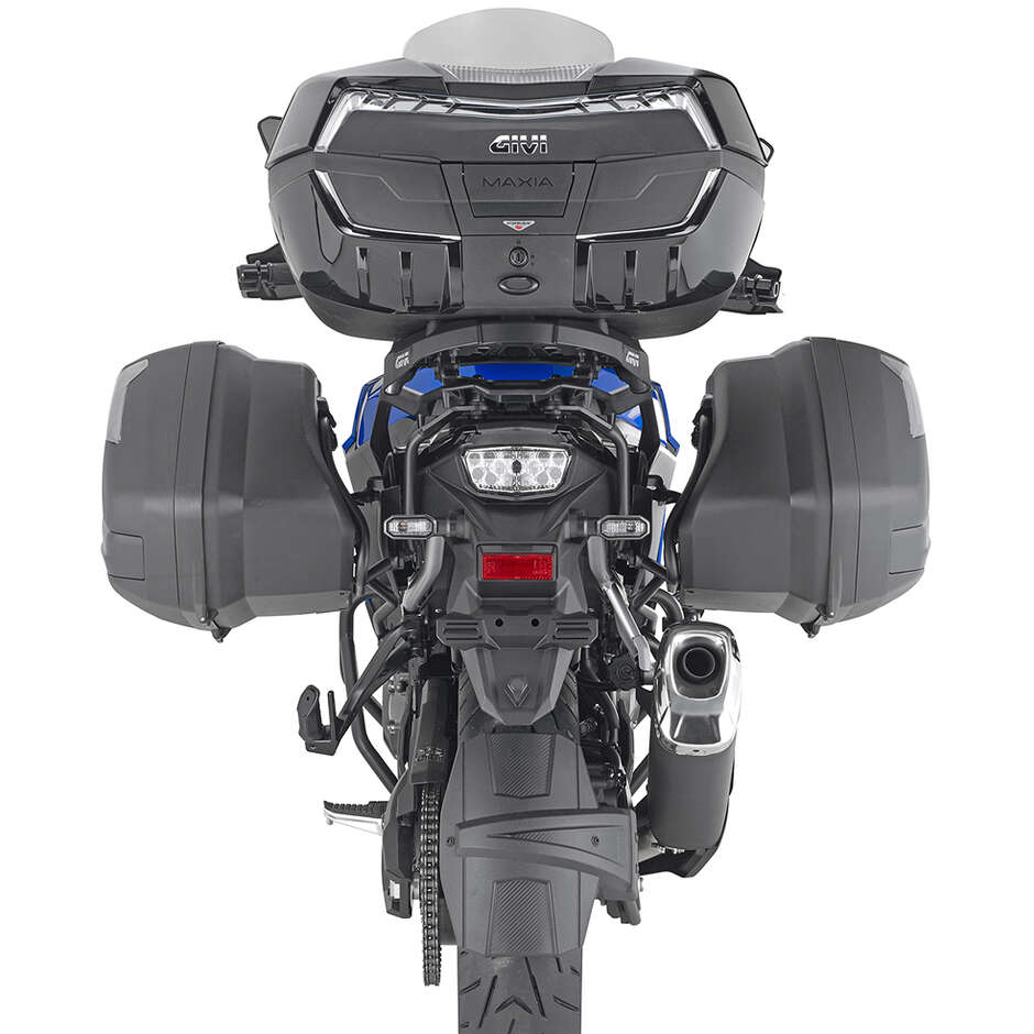 Pair of Side Cases Givi V37NNT Monokey Side 37 Lt. Black Cover Carbon Look Reflectors Fumè