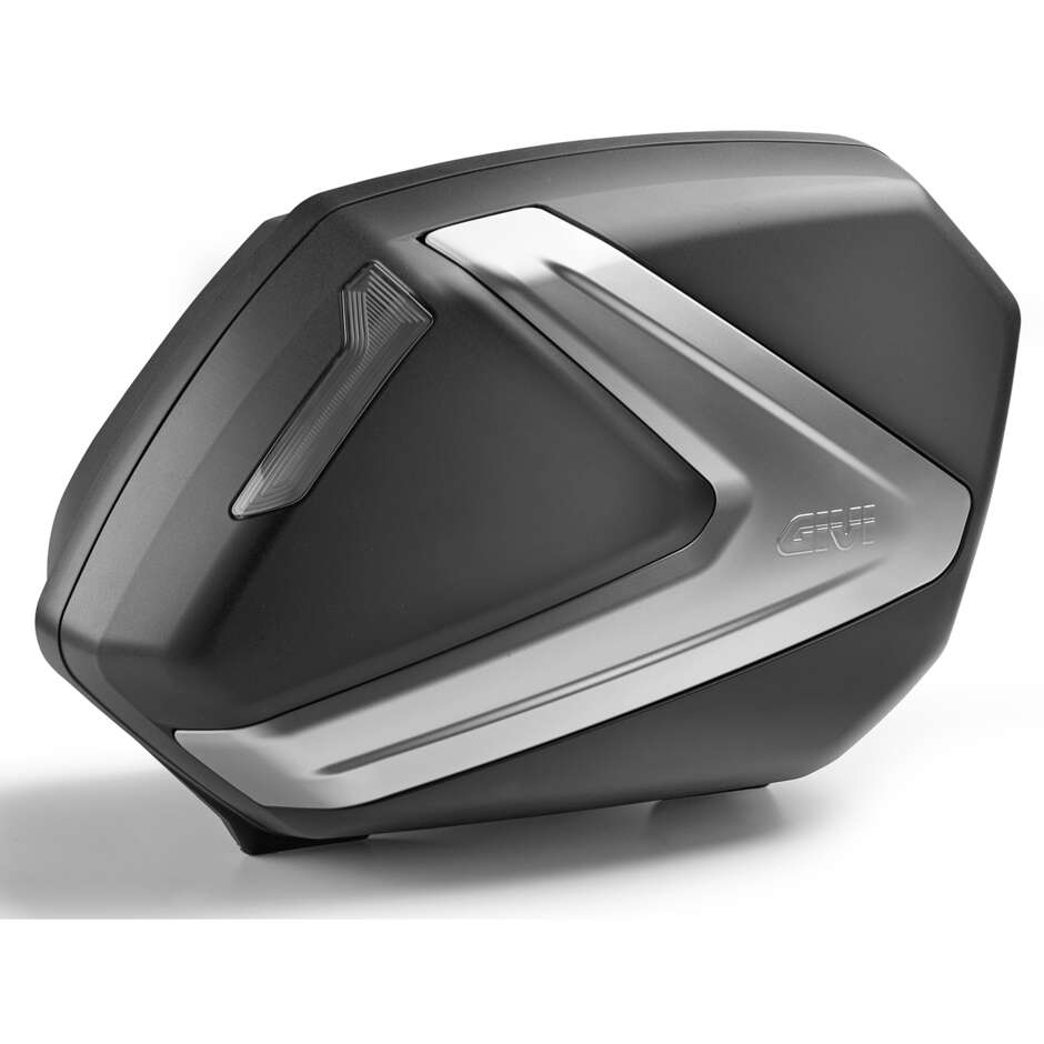 Pair of Side Cases Givi V37NT Monokey Side 37 Lt. Black Cover Matt Silver Reflex reflectors Fumè