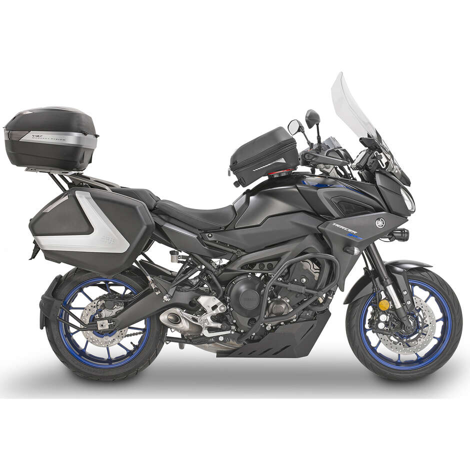 Pair of Side Cases Givi V37NT Monokey Side 37 Lt. Black Cover Matt Silver Reflex reflectors Fumè