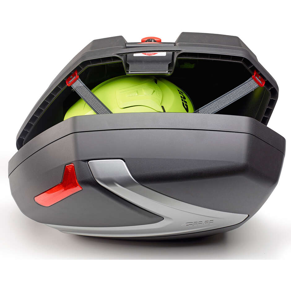 Pair of Side Cases Givi V37NT Monokey Side 37 Lt. Black Cover Matt Silver Reflex reflectors Fumè