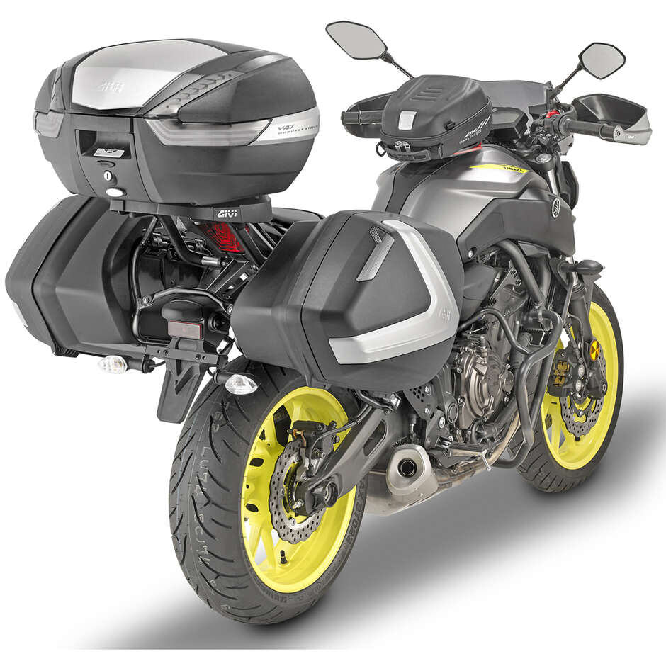 Pair of Side Cases Givi V37NT Monokey Side 37 Lt. Black Cover Matt Silver Reflex reflectors Fumè