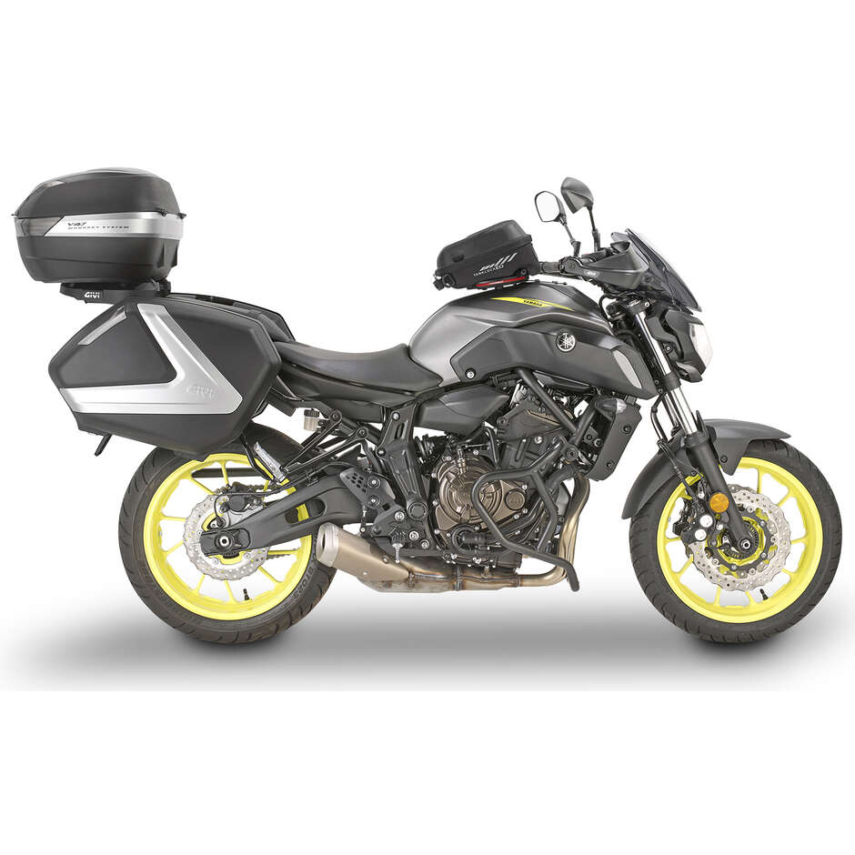 Pair of Side Cases Givi V37NT Monokey Side 37 Lt. Black Cover Matt Silver Reflex reflectors Fumè