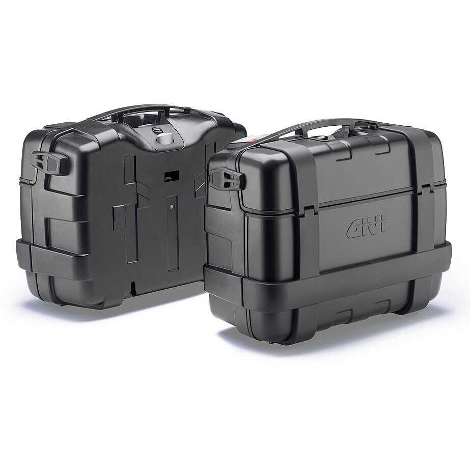 Pair Of Side Cases Monokey Givi TRK33B Black Line Trekker 33