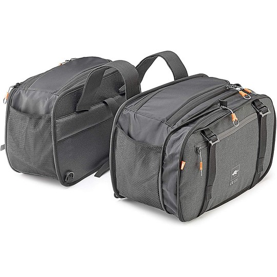 Pair of Soft Side Bags Moto Kappa AH202BK Expand them 16-25 Liters