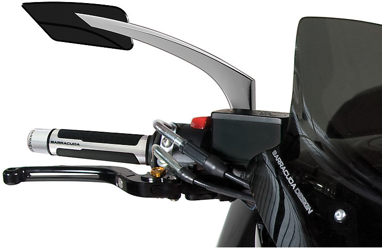 Paire de rétroviseurs moto BARRACUDA en aluminium E-Version Alux