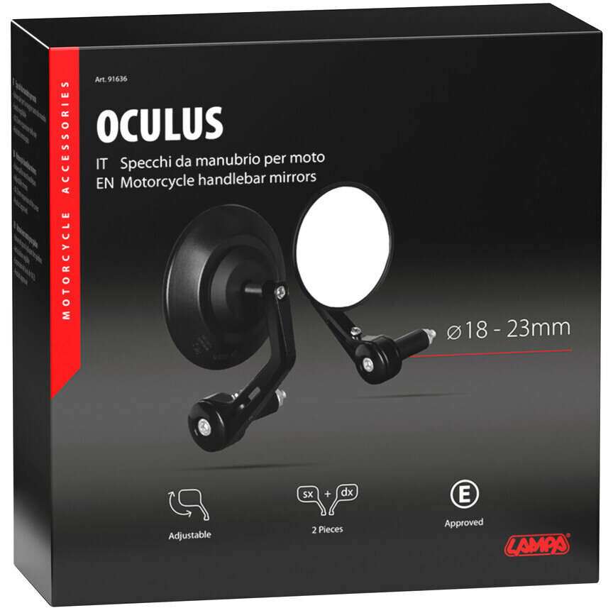 Paire de rétroviseurs de moto Lampa Oculus noirs
