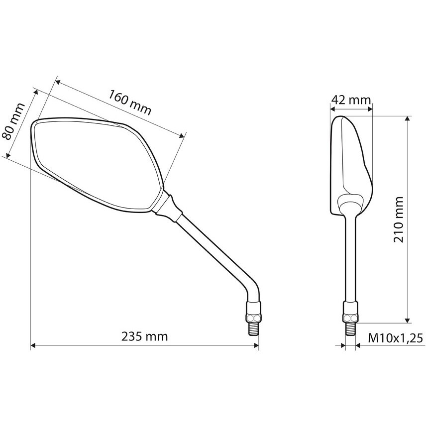 Paire de rétroviseurs de moto Lampa Splinter noirs