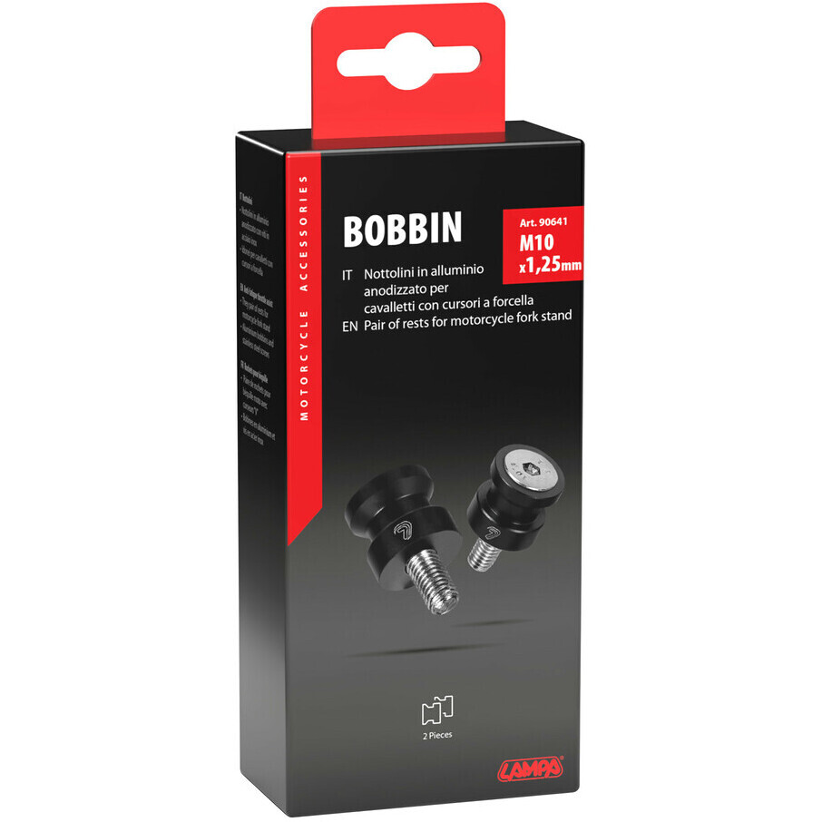 Paire de supports de lampe - M10 x 1,25 mm - Noir