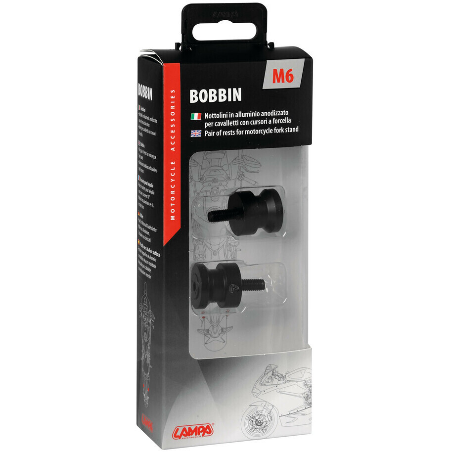 Paire de supports de lampe - M6 x 1 mm - Noir