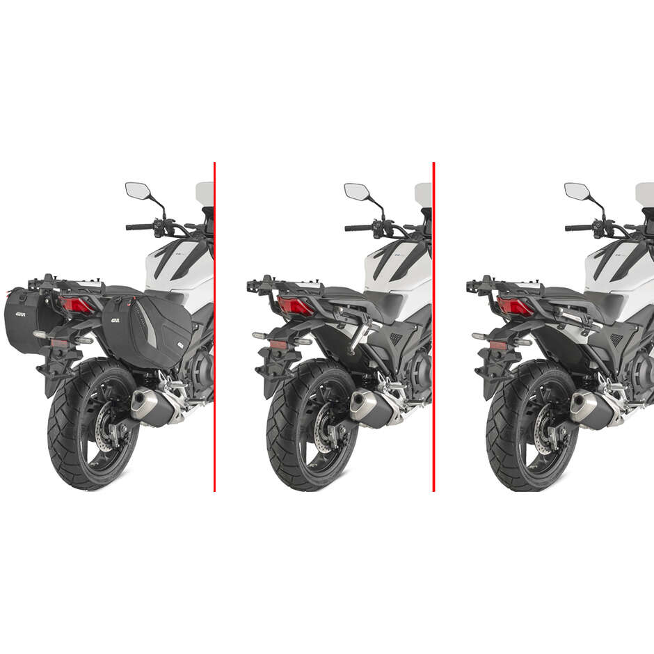Paire de supports latéraux rétractables Stealth pour sacoches Givi STL1192 EASY12R et EASY12L pour HONDA NX750X (25 > 26)
