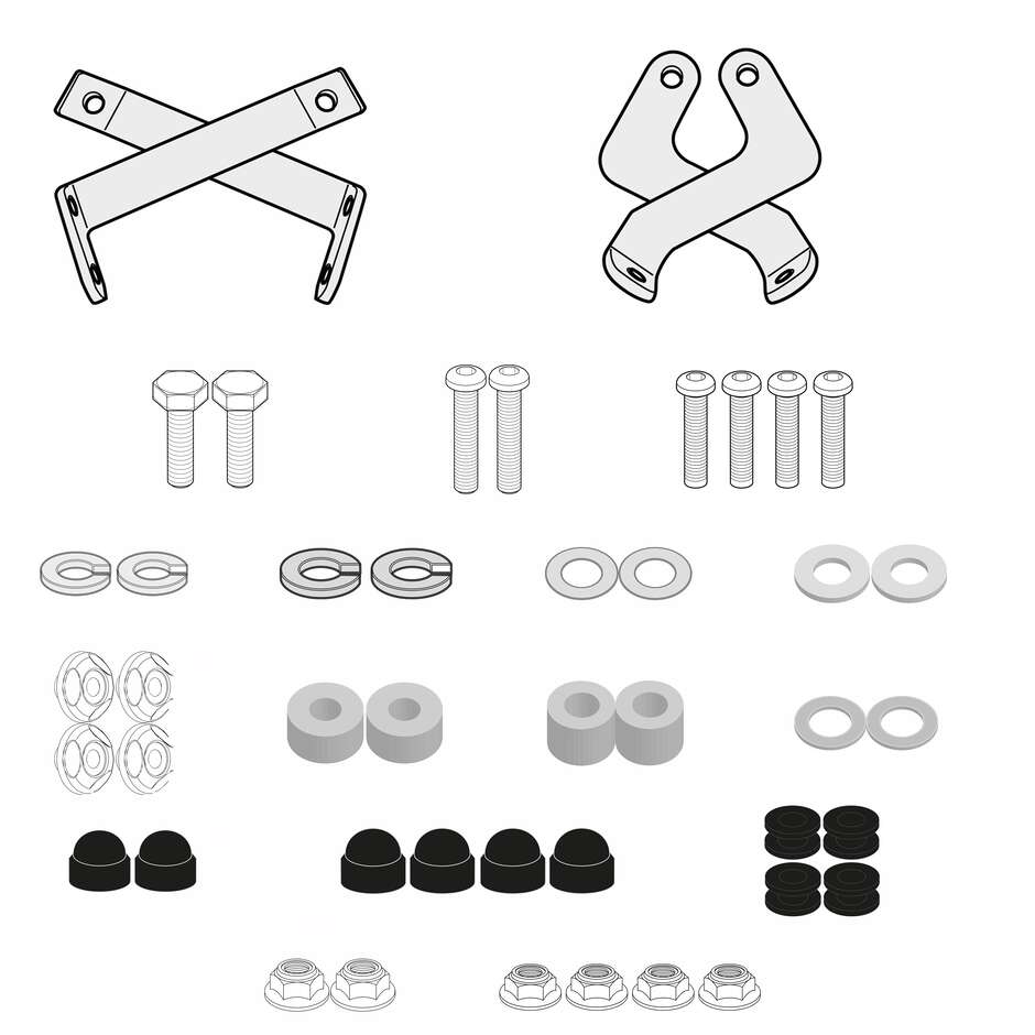 Paire de supports latéraux rétractables Stealth pour sacoches Givi STL4117 EASY12R et EASY12L pour KAWASAKI Z 650 (26) / Z 650 S (26)