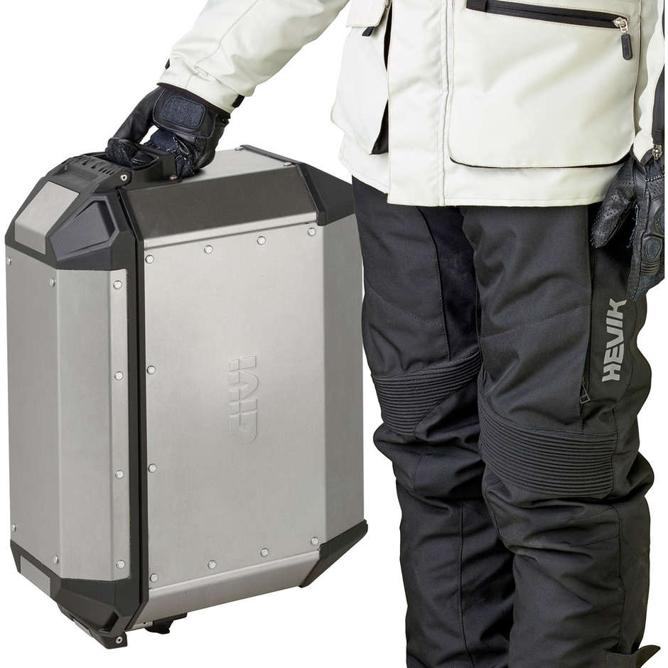 Paire de valises latérales Givi TREKKER ALASKA en aluminium argenté 36 litres