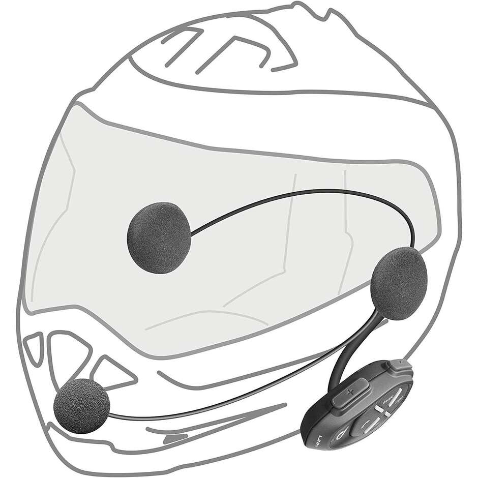 Paire d'interphones moto CellularLine LINK HD double Bluetooth - Haut-parleurs HD 40 mm