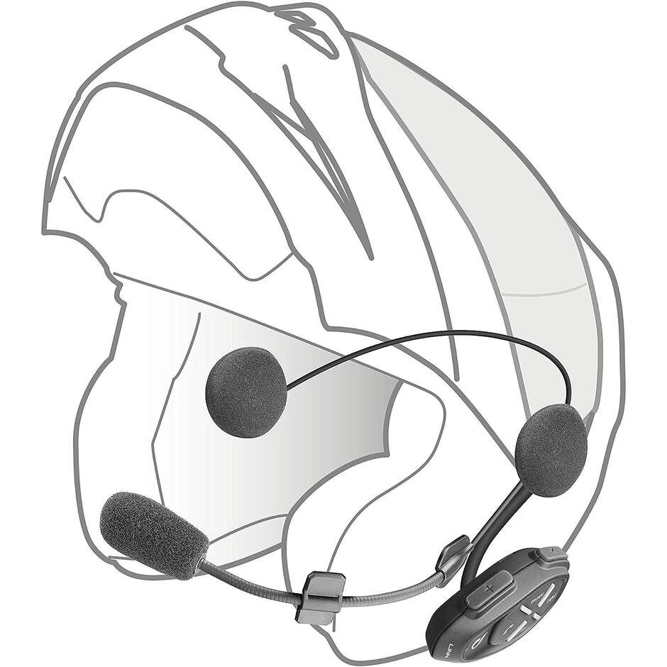 Paire d'interphones moto CellularLine LINK HD double Bluetooth - Haut-parleurs HD 40 mm