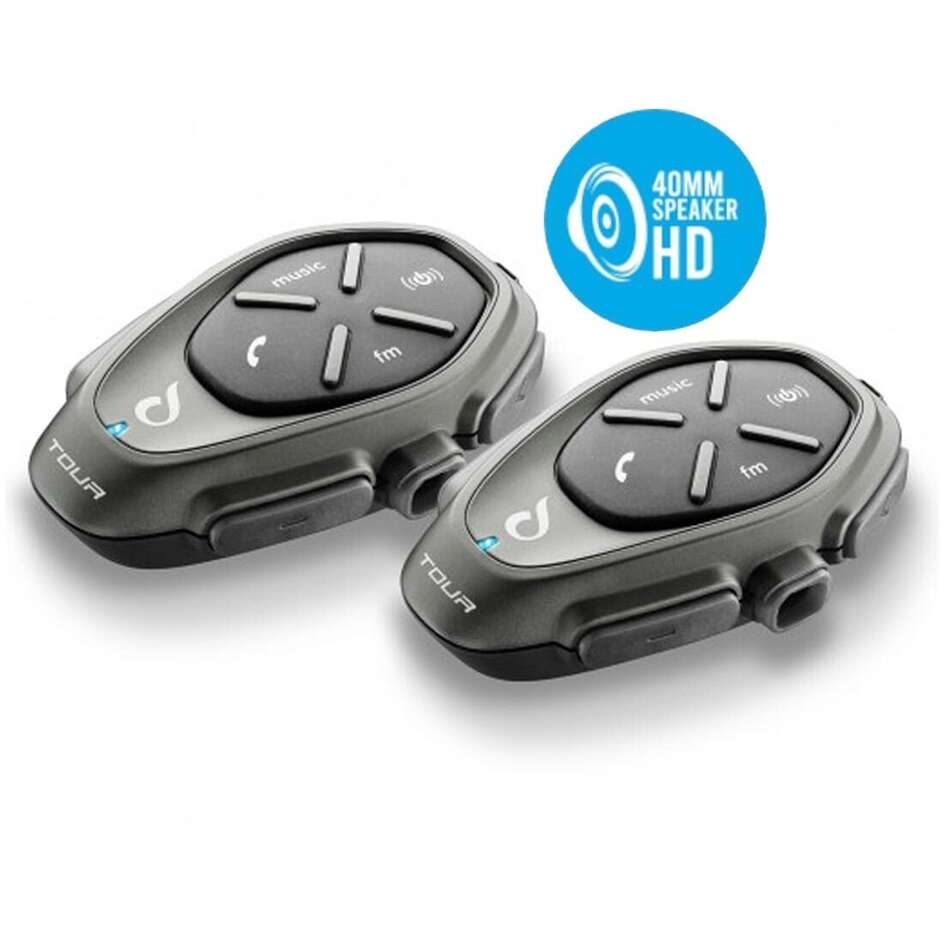 Paire d'Interphones Moto Double Celllular Line TOUR HD - Haut-parleurs HD 40 mm