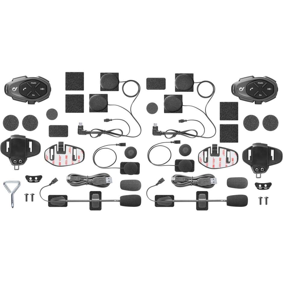 Paire d'Interphones Moto Double Celllular Line TOUR HD - Haut-parleurs HD 40 mm