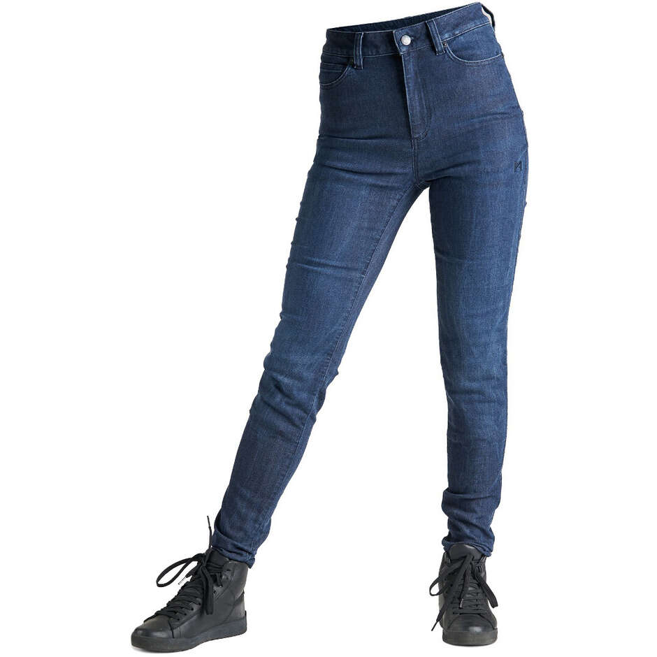 Pando Moto Women Skinny-Fit Cordura KUSARI COR 02 Blue L30 Motorcycle Jeans