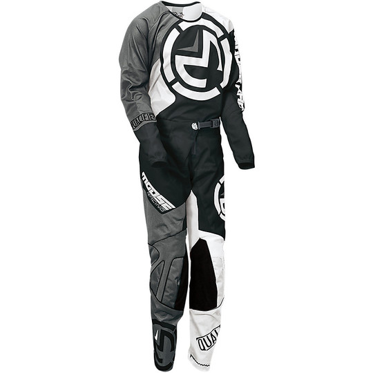 Pantalon Cross Enduro Moto Enfant Moose Racing Qualifier Blanc Noir