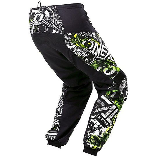 Pantalon Cross Enduro Moto Oneal Element Pant Attack Noir Vert