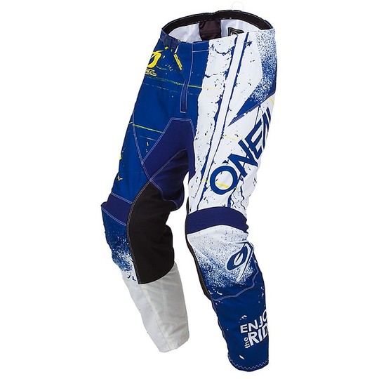 Pantalon Cross Enduro Moto Oneal Element Pant Shred Blue