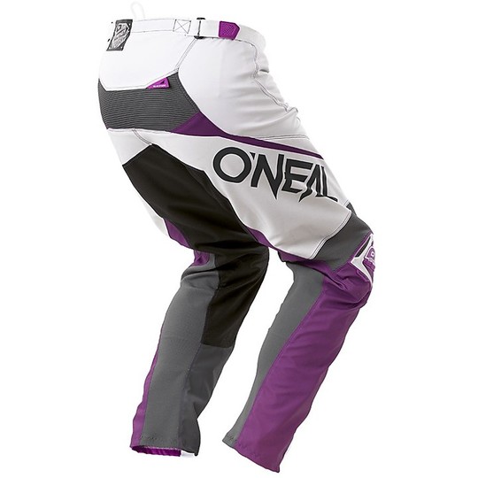 Pantalon Cross Enduro Moto Oneal Mayhem Lite Pants Blocker Blanc Violet