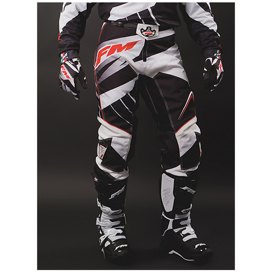 Pantalon de course Moto Cross Enduro FM X22 Force Noir Blanc