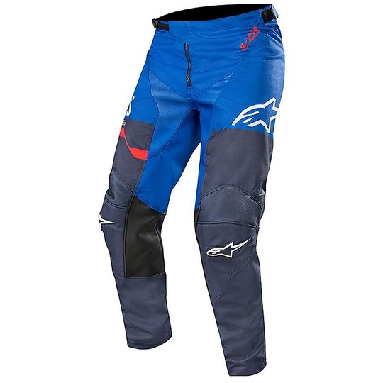 Pantalon de Moto Alpinestars RACE FLAGSHIP Cross Enduro Bleu Marine Rouge