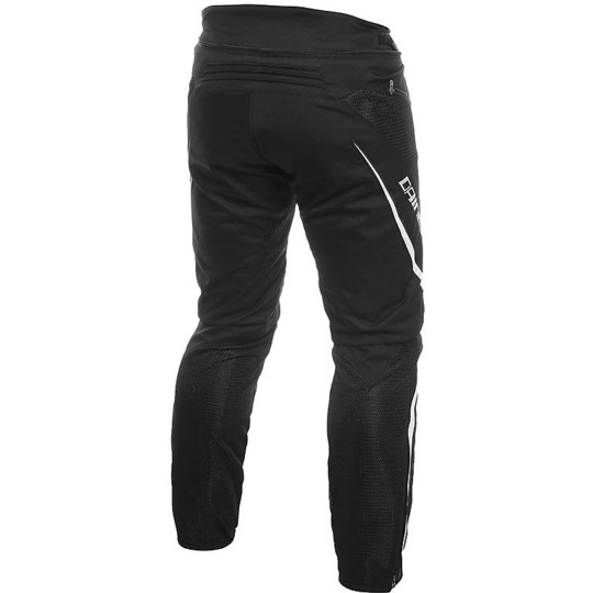 Pantalon de moto Dainese Drake Air D-Dry en tissu perforé noir blanc