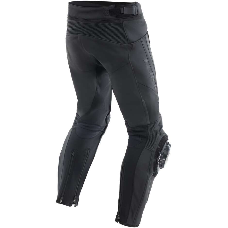 Pantalon de moto en cuir noir court et haut Dainese DELTA 4
