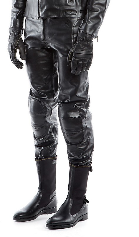 Pantalon Moto Cuir Noir Homme - Taille M, Regular, Doublure Cuir, Occasion