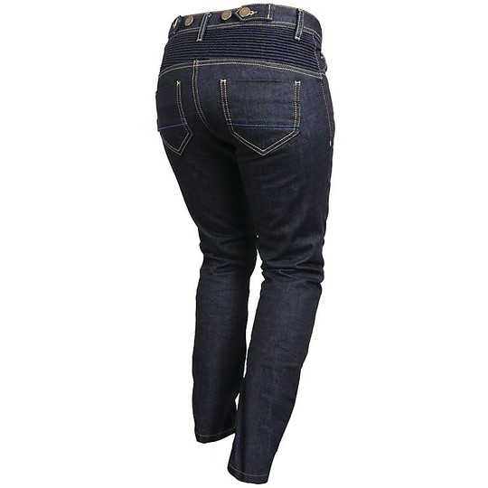 Pantalon de moto en jean superposé Austin Navy pour femme