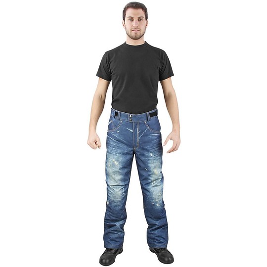 Pantalon de moto en tissu bleu Freestyle OJ