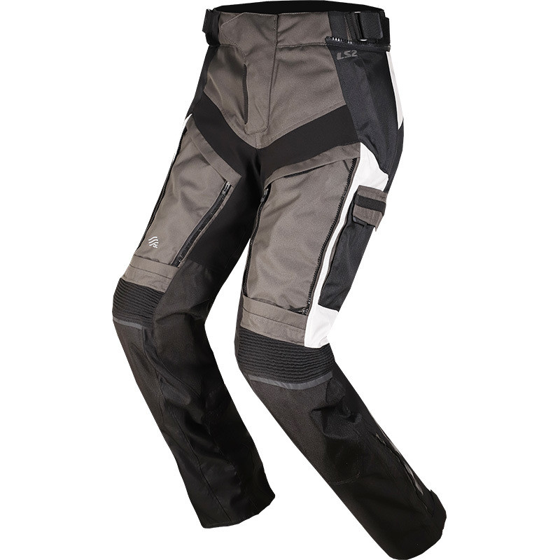 Pantalon de moto en tissu gris noir LS2 Norway triple couche