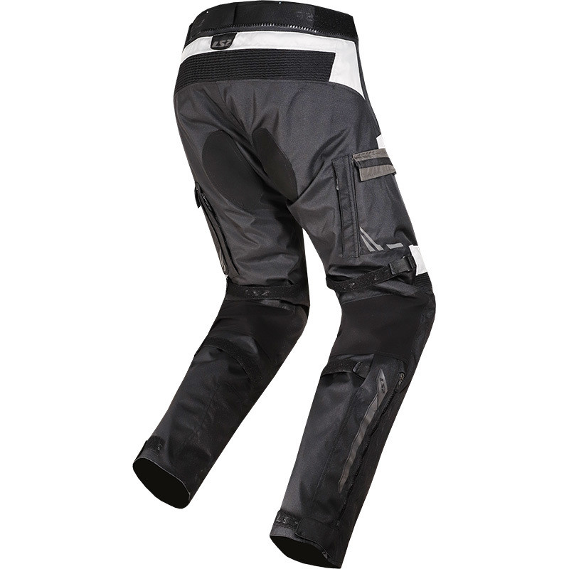 Pantalon de moto en tissu gris noir LS2 Norway triple couche