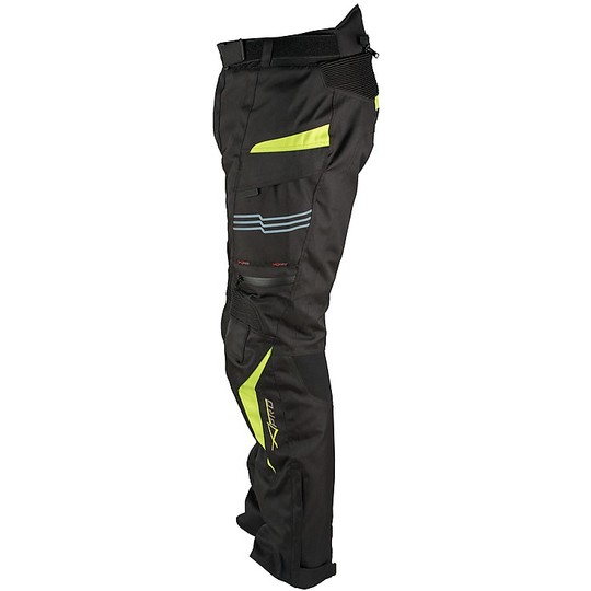 Pantalon de moto en tissu technique A-pro modèle Toktam noir jaune
