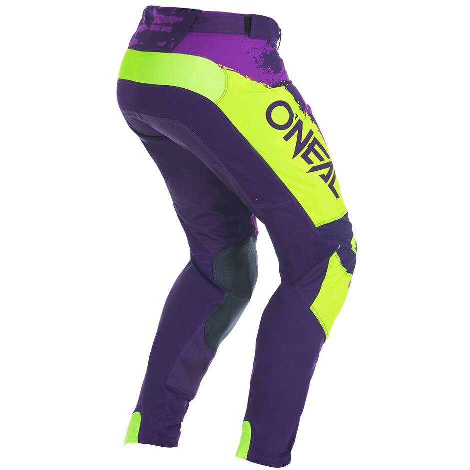 Pantalon de moto enduro Oneal MAYHEM PAINT V.27 Violet Jaune Croix