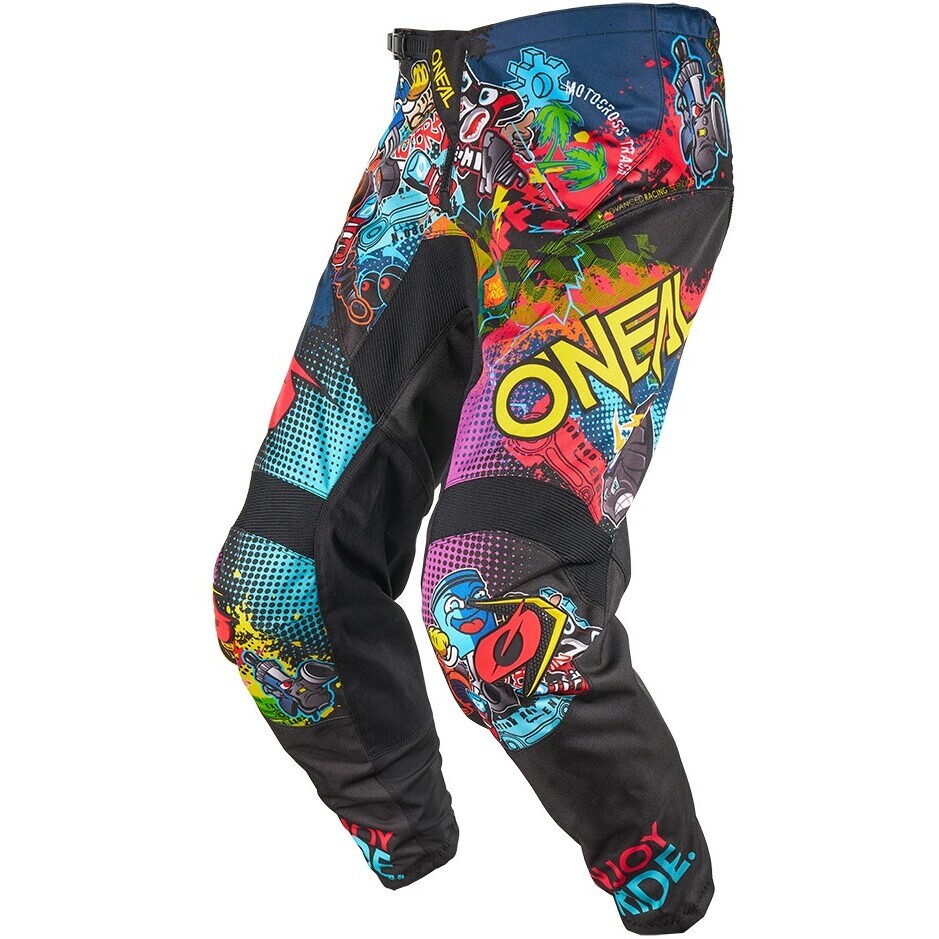 Pantalon de moto enduro pour enfants Oneal ELEMENT VIBRANT, multicolore