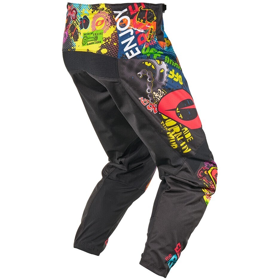 Pantalon de moto enduro pour enfants Oneal ELEMENT VIBRANT, multicolore