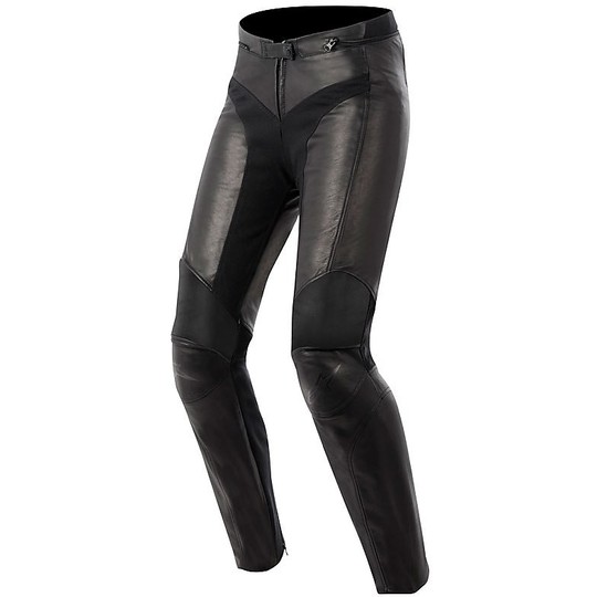 Pantalon de moto femme Alpinestars Vika en cuir noir
