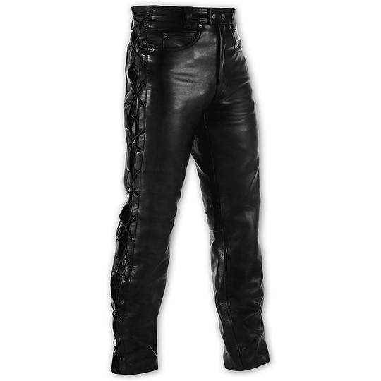 Pantalon de moto personnalisé en cuir véritable A-pro modèle Legend noir