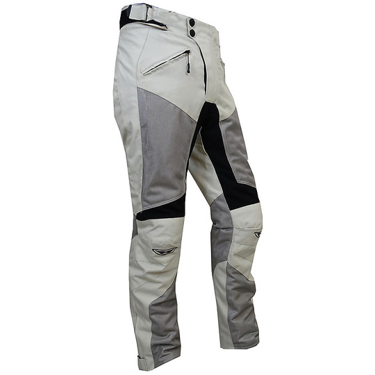 Pantalon de moto pour femme en tissu d'été perforé Prexport EGO LADY Gris