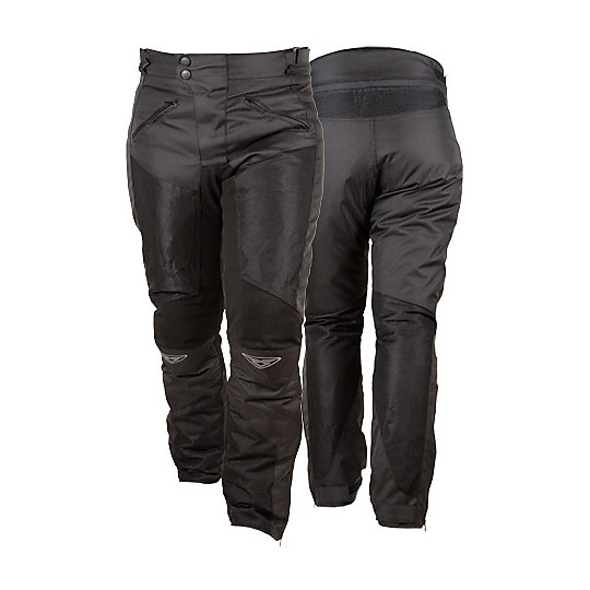 Pantalon de moto pour femme en tissu d'été perforé Prexport EGO LADY Noir